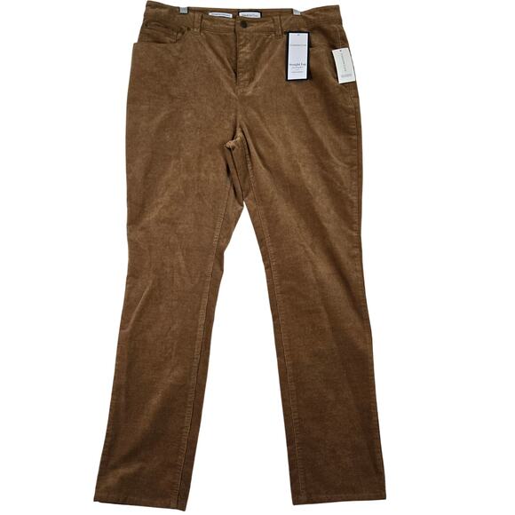 Charter Club Denim - Charter Club Lexington Straight Corduroy Pants Womens 14 tan jeans 0744